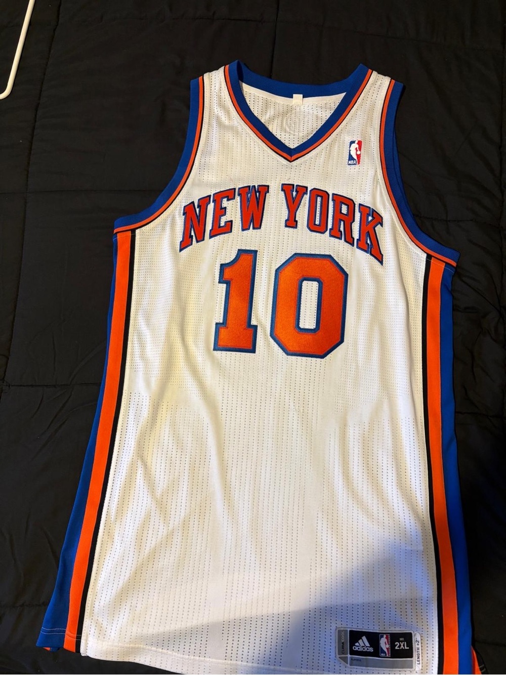 NBA New York Knicks White Jersey with Orange & Blue color Walt Frazier authentic